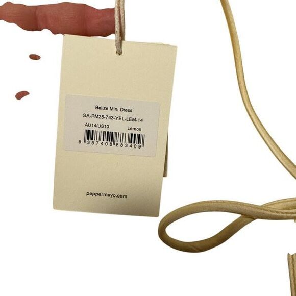 Peppermayo size US 10 Belize mini dress lemon - NWT - Picture 9 of 10